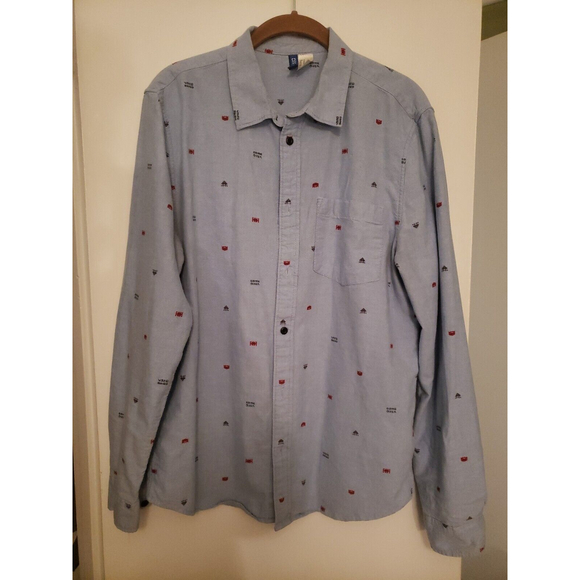 Divided By H&M Game Over Video Game Button Up Long Sleeve Collared Shirt Size M - Picture 1 of 9